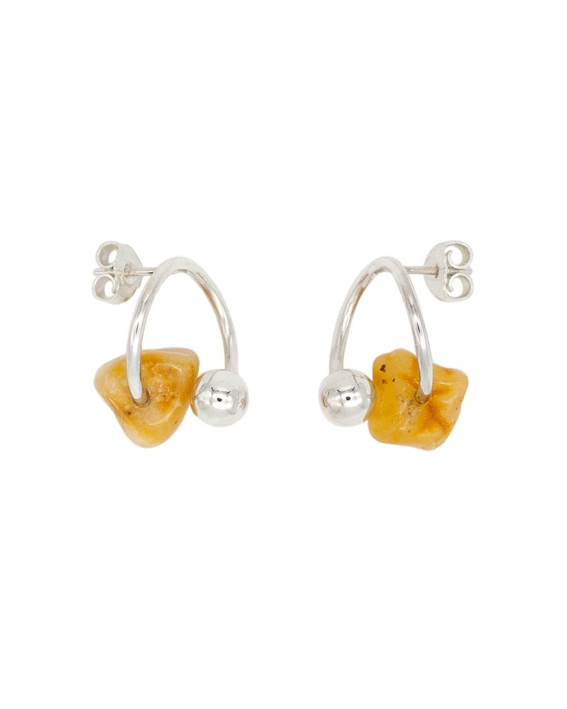 Small Amber Orb Earrings